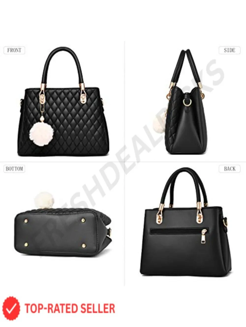 Womens Satchel Handbag Leather Purse Top-Handle Tote Shoulder Bag Crossbody
